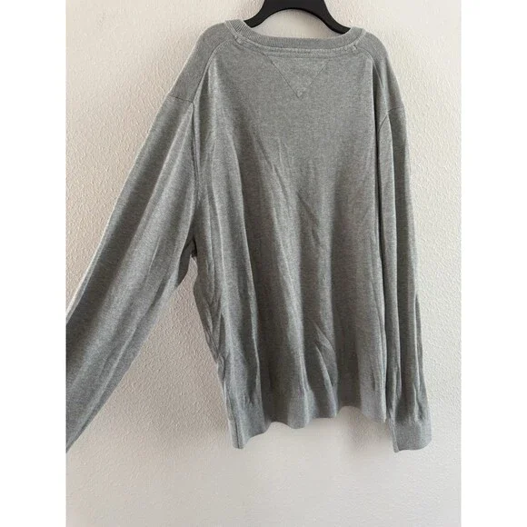 Tommy Hilfiger Pullover light Sweater Mens Size XXL Gray core Long Sleeves - Picture 15 of 15